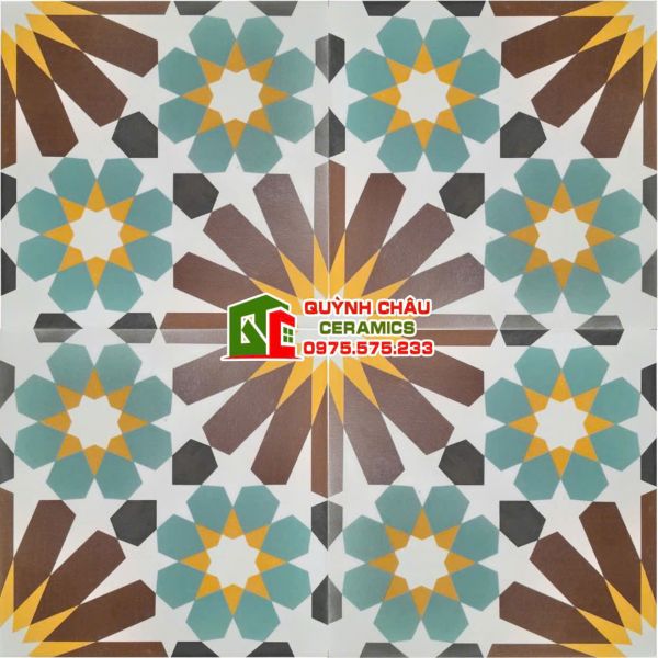 Gạch bông trang trí hoa văn sống động 20x20