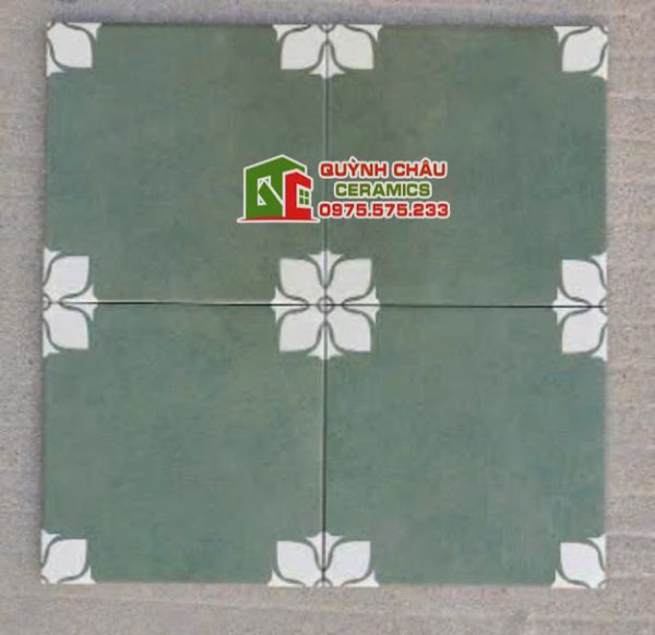 Gạch bông xanh họa tiết 20x20 giả cổ