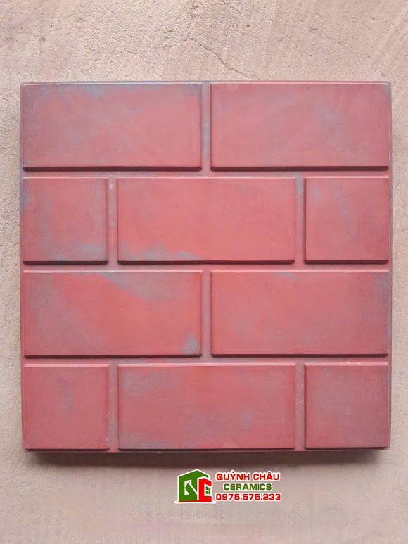 Gạch cổ Hội An bê tông đỏ màu đô 40x40cm lát sân vườn chống trơn