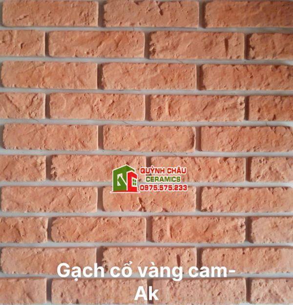 Gạch bê tông màu cổ vàng cam ốp tường