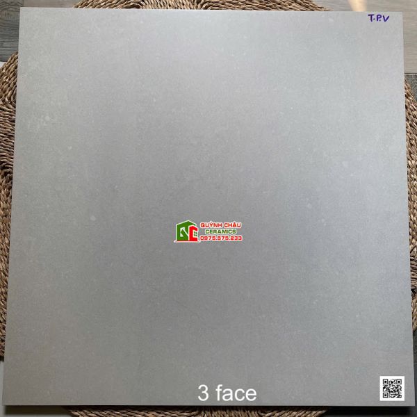 Gạch đá mờ Viglacera 80x80cm màu xám vân xi măng