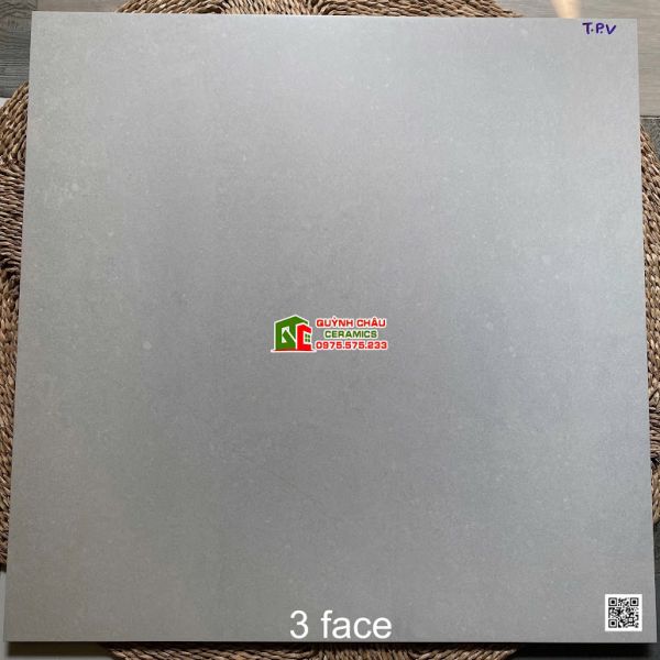 Gạch đá mờ Viglacera 80x80cm màu xám vân xi măng