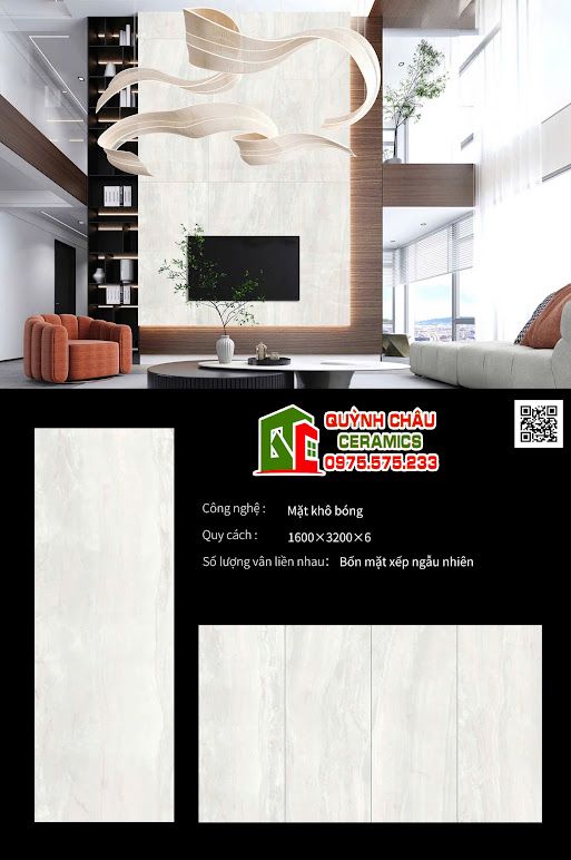 Gạch đá nung kết 160x320 trắng ngọc bóng kiếng