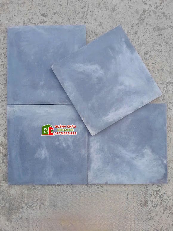 Gạch giả cổ 30x30 màu xám đậm loang xám