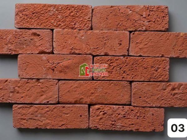 Gạch giả cổ bê tông bề mặt màu đỏ tươi