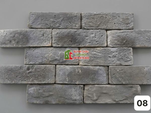 Gạch giả cổ bê tông màu đen loang ốp tường