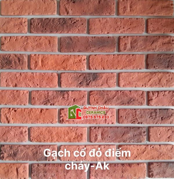 Gạch gải cổ bê tông màu đỏ điểm cháy