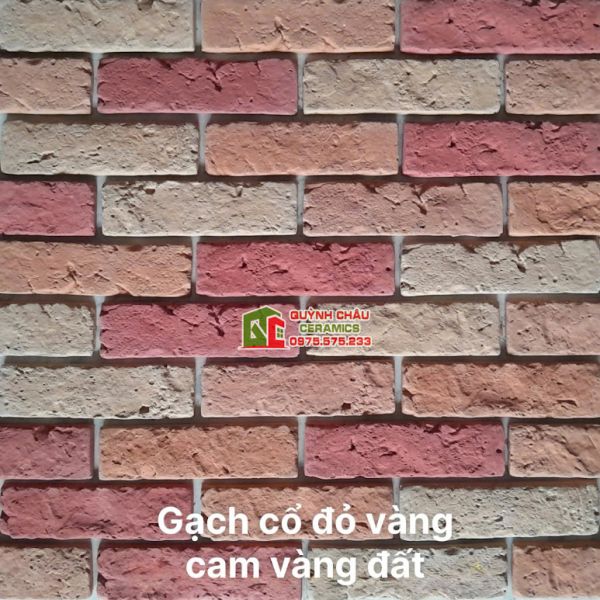 Gạch giả cổ bê tông màu đỏ vàng cam vàng đất