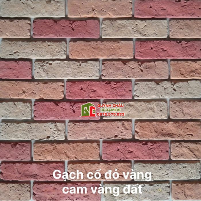 Gạch giả cổ bê tông màu đỏ vàng cam vàng đất
