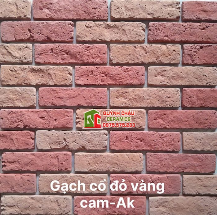 Gạch giả cổ bê tông màu đỏ vàng cam