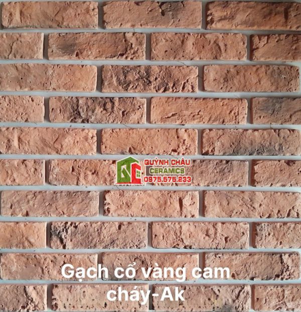 Gạch giả cổ bê tông màu vàng cam cháy