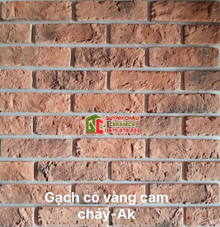 Gạch giả cổ bê tông màu vàng cam cháy