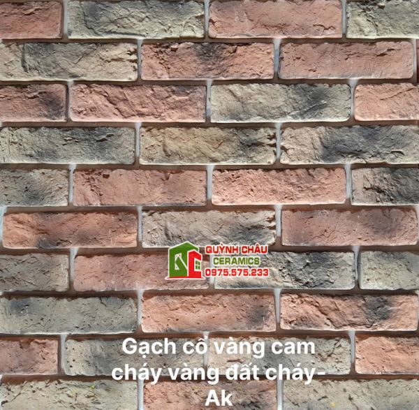 Gạch giả cổ bê tông màu vàng cam vàng đất cháy