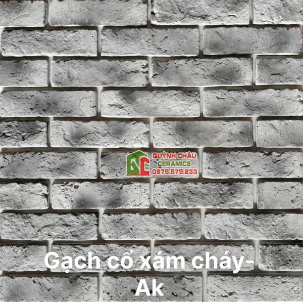 Gạch giả cổ bê tông màu xám cháy