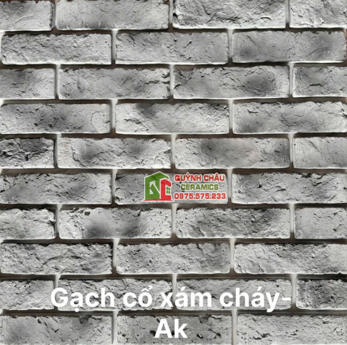 Gạch giả cổ bê tông màu xám cháy