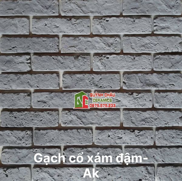 Gạch giả cổ bê tông màu xám đậm
