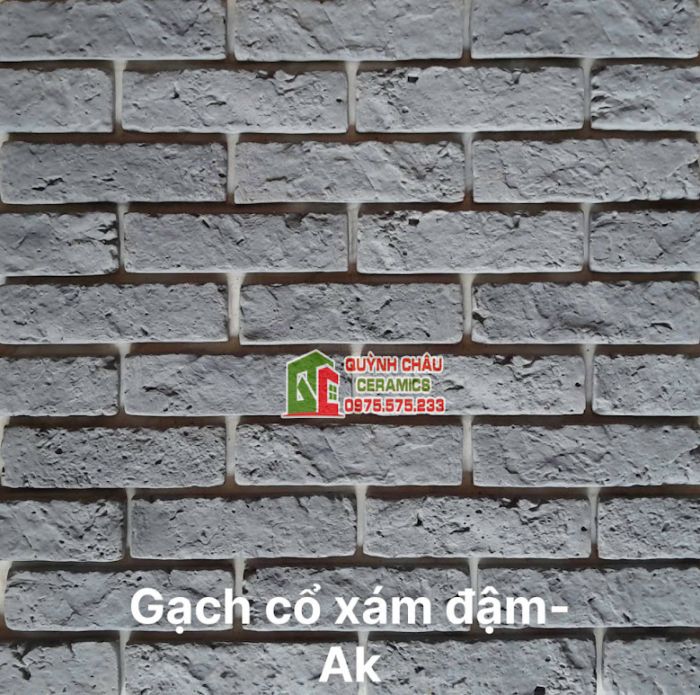 Gạch giả cổ bê tông màu xám đậm