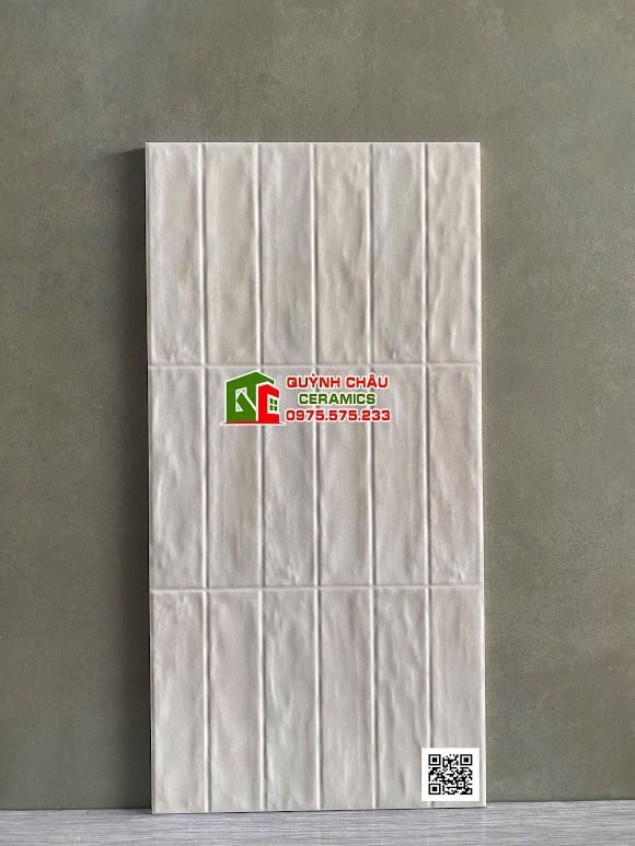 Gạch giả thẻ 30x60 bề mặt kem lượn sóng