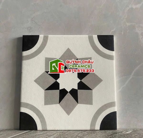 Gạch hoa mix màu xám trắng đen 20x20