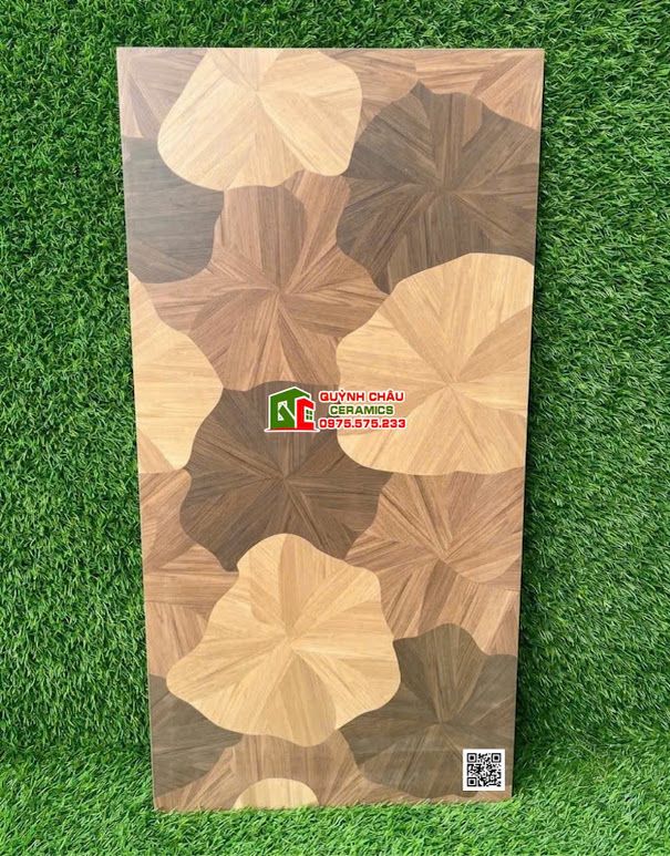 Gạch hoa văn lá sen giả gỗ 60x120 cao cấp