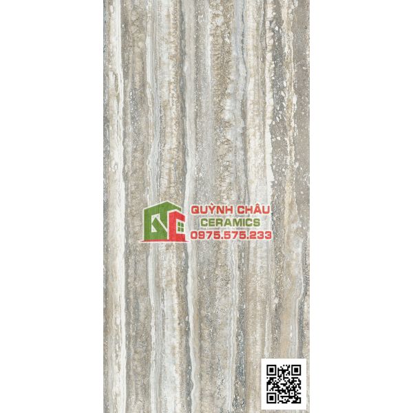 Gạch Italy nhập khẩu 89x179 màu xám vân dọc bóng kiếng cao cấp