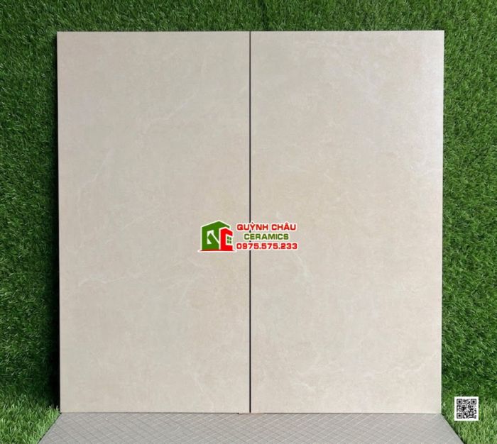 Gạch kis granite 60x120 đá mờ màu vàng kem nhạt