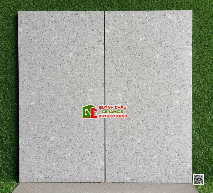 Gạch kis vân đá terrazzo 60x120 mờ xám nhạt