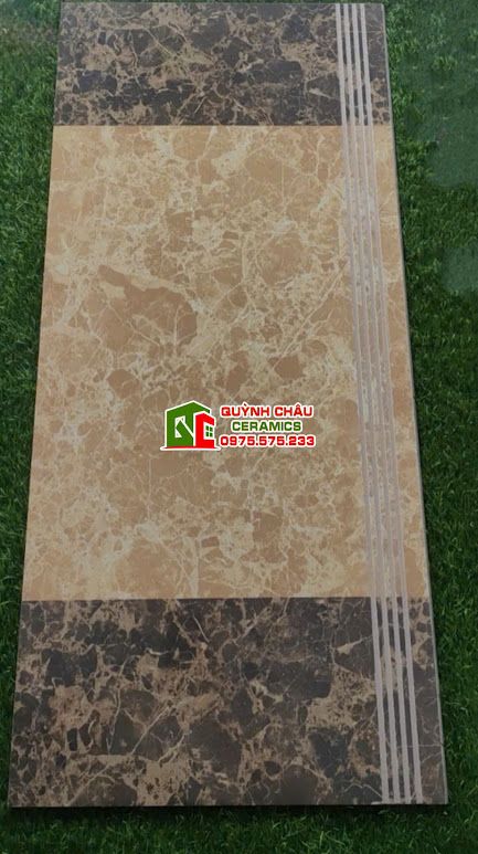 Gạch lát cầu thang 47x100 nâu be vân đá