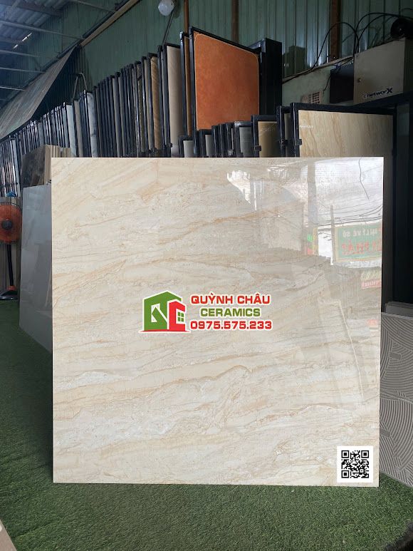 Gạch lát nền 120x120 bóng kem vàng