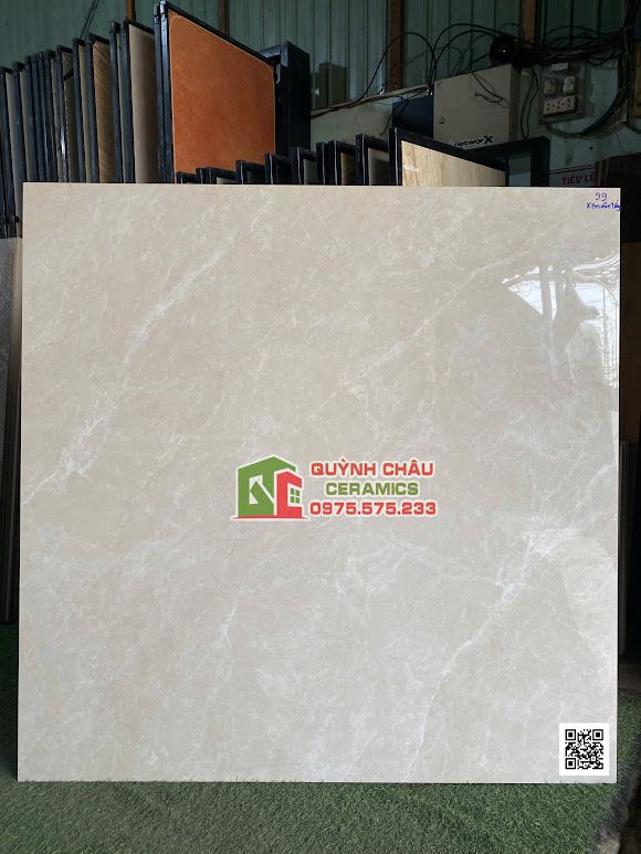 Gạch lát nền 120x120 kem bóng vân trắng màng nhện