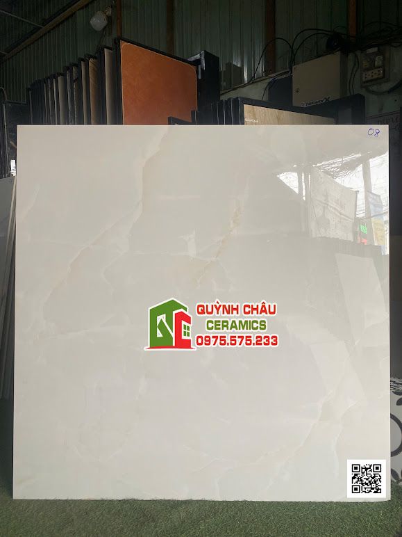 Gạch lát nền 120x120 màu kem hồng vân ngọc onyx 