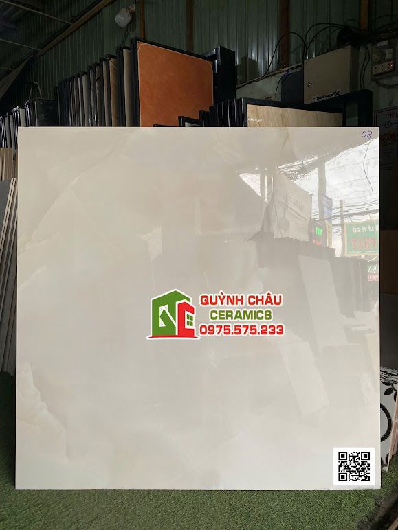 Gạch lát nền 120x120 màu kem vân ngọc onyx 