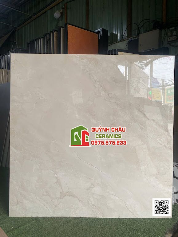 Gạch lát nền 120x120 màu kem vàng vân đá xéo