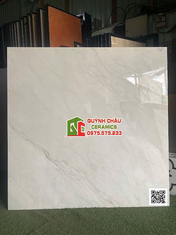 Gạch lát nền 120x120 màu trắng vân đá xám