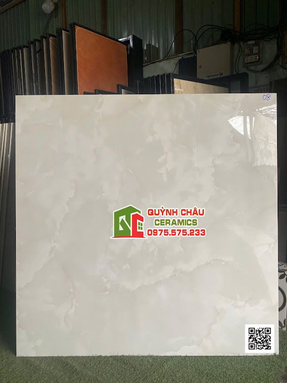 Gạch lát nền 120x120 màu trắng xám vân mây onyx 