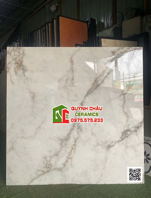 Gạch lát nền 120x120 màu xám trắng vân rạn xám