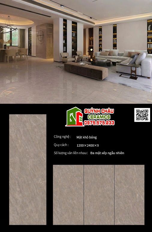 Gạch lát nền 120x240 nâu bóng đá nung kết