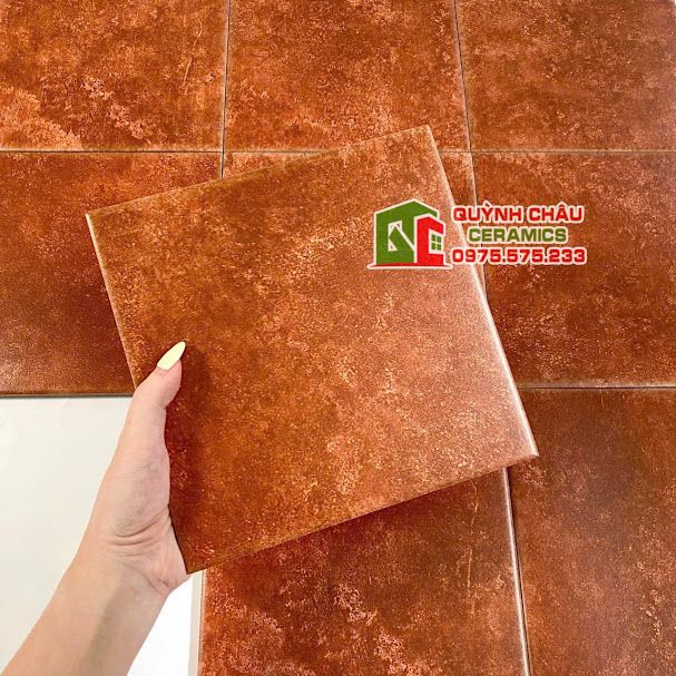 Gạch lát nền 20x20 màu đỏ cổ điển bề mặt mờ