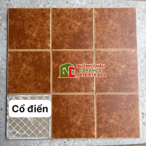 Gạch lát nền 20x20 màu đỏ cổ điển