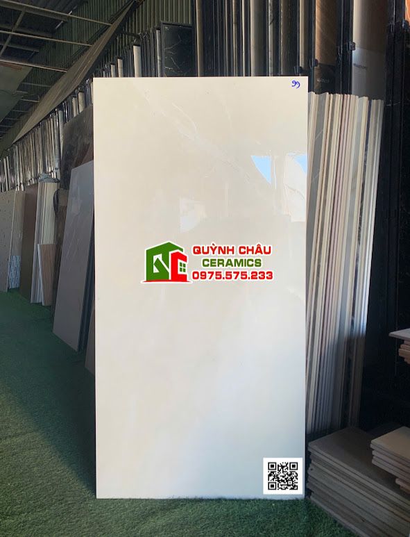 Gạch lát nền 60x120 màu kem trắng vân đá bóng kiếng