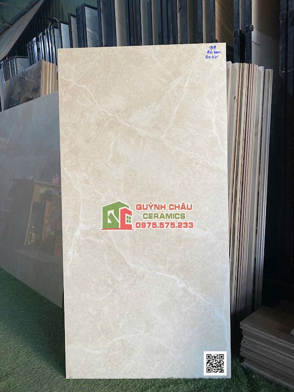 Gạch lát nền 60x120 mờ mịn baby skin kem vàng