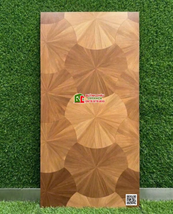 Gạch lát nền 60x120 mờ vân gỗ hoa văn lá sen đẹp