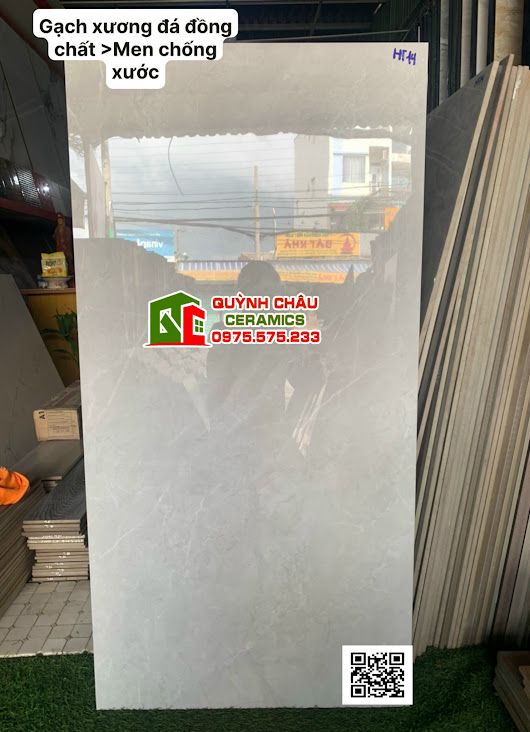 Gạch lát nền 60x120 xám bóng men chống xước đồng chất trung quốc