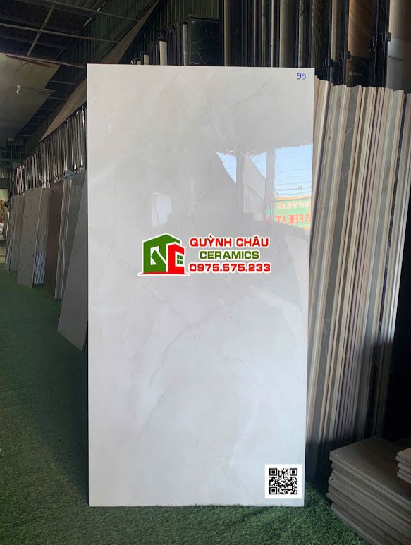 Gạch lát nền 60x120 xám kem vân rạn bóng kiếng