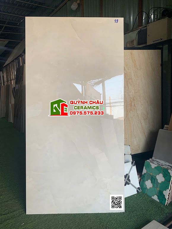 Gạch lát nền 80x160 bóng kiếng vân đá nhẹ