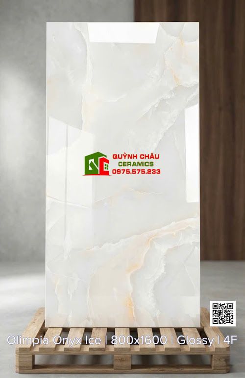 Gạch lát nền 80x160 kem vân Onyx đẹp bóng kiếng