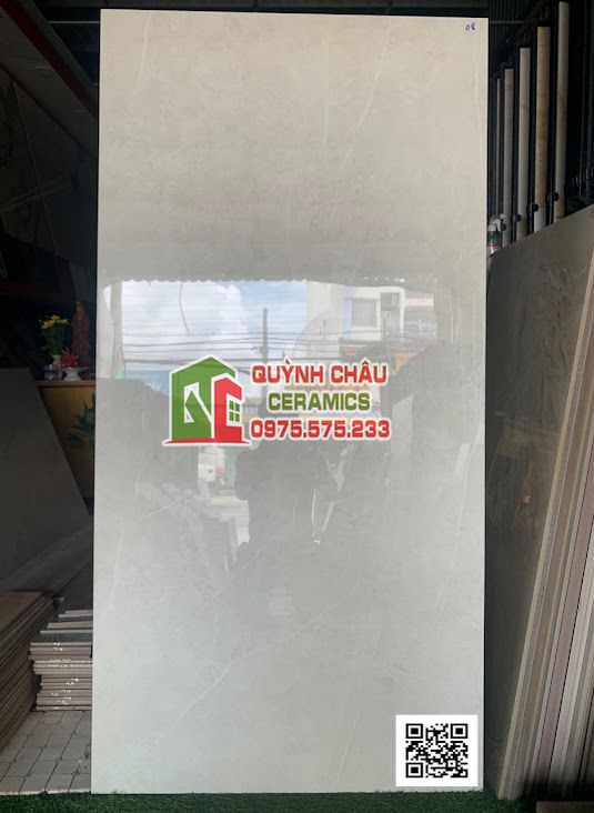 Gạch lát nền 80x160 tây ban nha bóng kiếng màu kem xám cao cấp