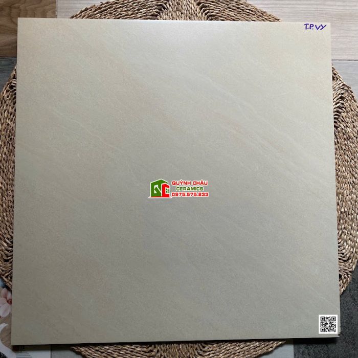 Gạch lát nền 80x80 Việt Ý đá mờ màu vàng kem