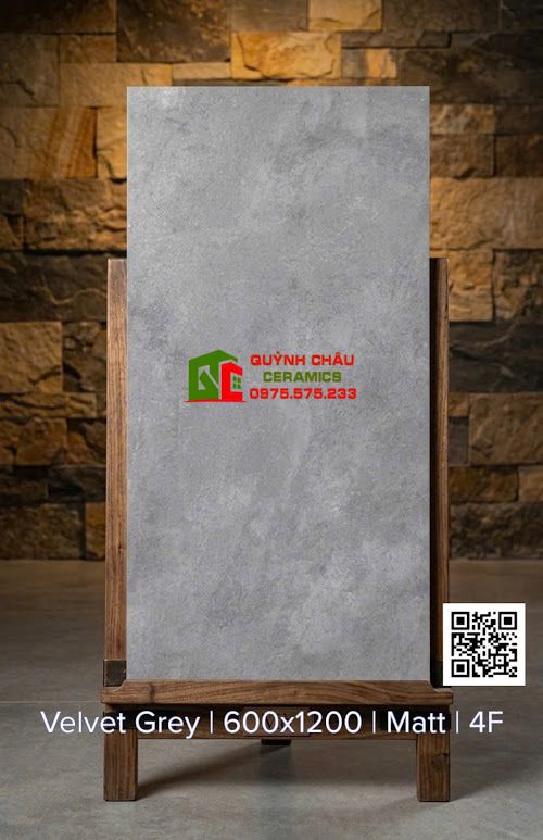 Gạch lát nền ấn độ 60x120 bề mặt mờ màu xám bê tông đậm