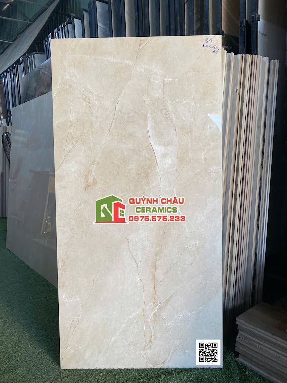 Gạch lát nền ấn độ 60x120 vân đá kem bóng